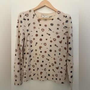 Joie Cream Printed Cashmere Sweater